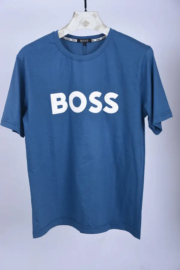 Pack de 4 T-shirts De Marques Tendance  ( Noir + Bleu Roi + Gris + Blanc )