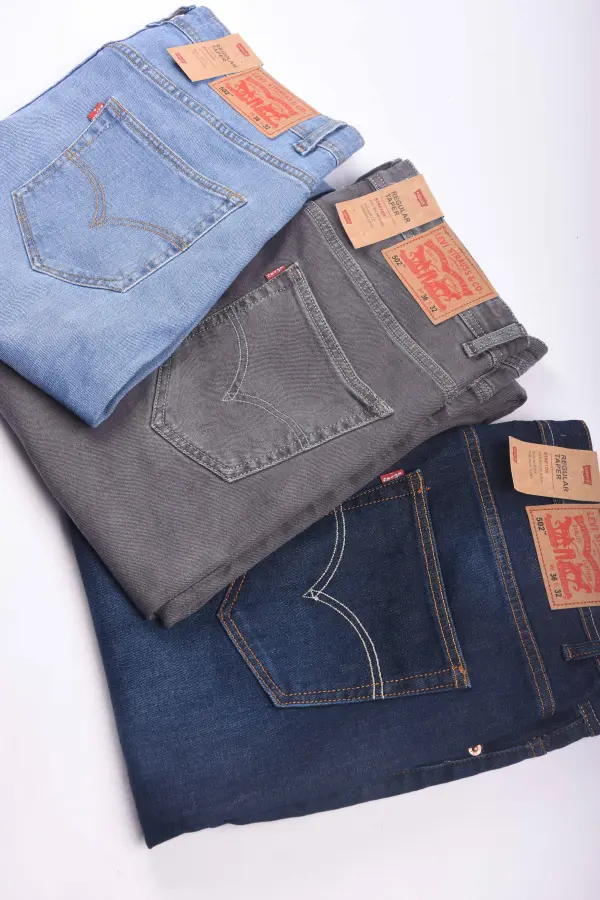 Pack de 3 jeans De luxe ( Bleu petrole + Bleu clair + Gris )