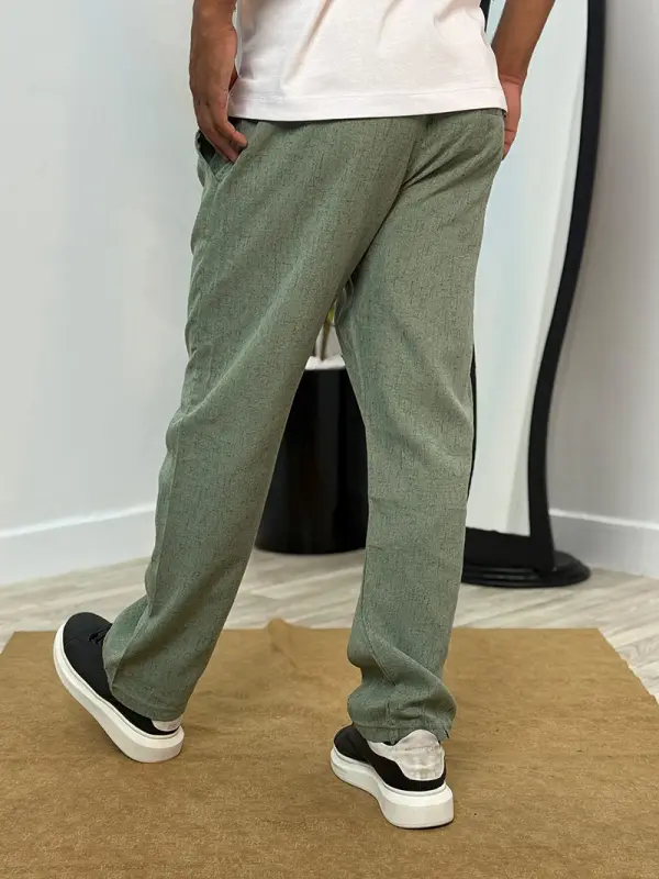 Pack 2 Pantalons en Lin relaxed ( Beige + Vert Royale )
