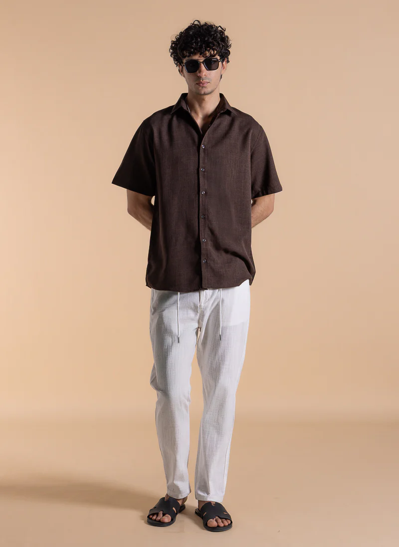 Pack 2 Pantalons en Lin relaxed ( Beige + Vert Royale )