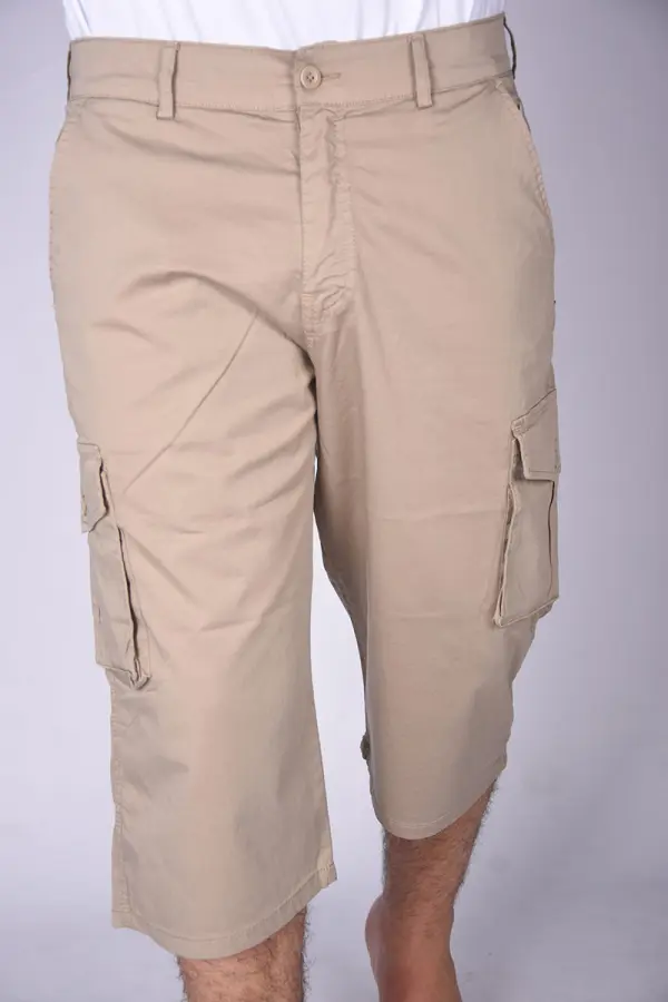 Pack 3 Pantacourts en Toile Légère  ( Vert Royale + Beige + Noir )