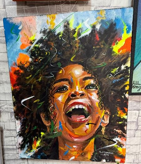 "Pure Joy – Hand-Painted Expression of Happiness" 🌈✨