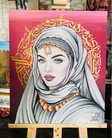 "Timeless Elegance – Hand-Painted Portrait" ✨