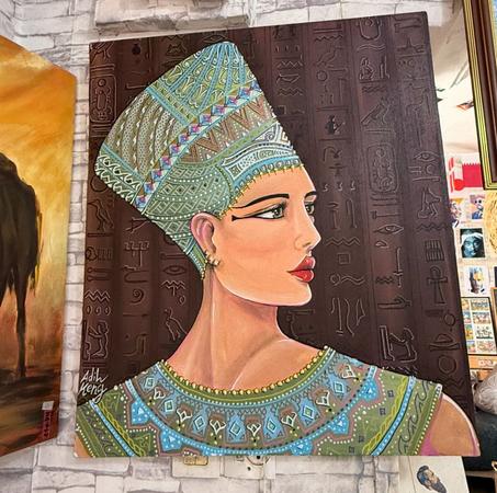 "Queen of Eternity – Hand-Painted Portrait" 👑
