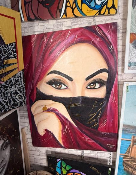 "Eyes of Mystery – Hand-Painted Portrait" ✨