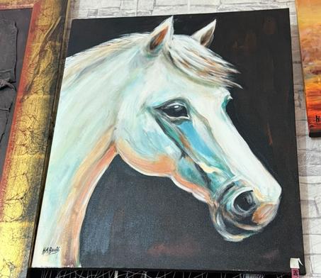 "Noble Spirit – Hand-Painted Horse Portrait" 🐎✨