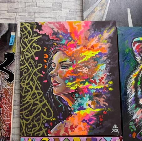 "Explosion of Colors" – Unique Hand-Painted Portrait