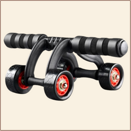 عجلة تدريب قوة البطن ، 4 عجلات Ab مع دعامة الركبة