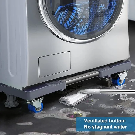 قاعدة متحركة قابلة للتعديل للغسالة والثلاجة مع عجلات قوية – ثبات وحماية للأجهزة المنزلية