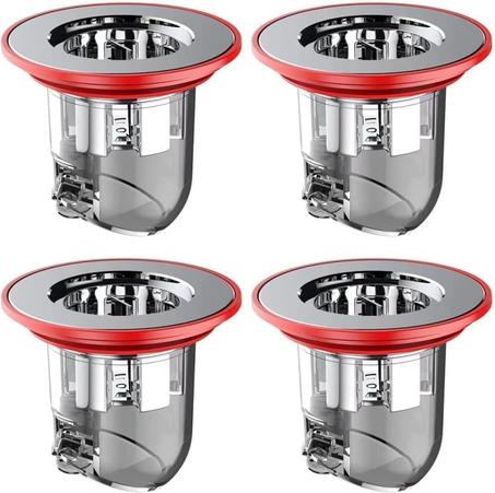 صمام سيفون أرضي مضاد للروائح والحشرات (مجموعة من 4 قطع)