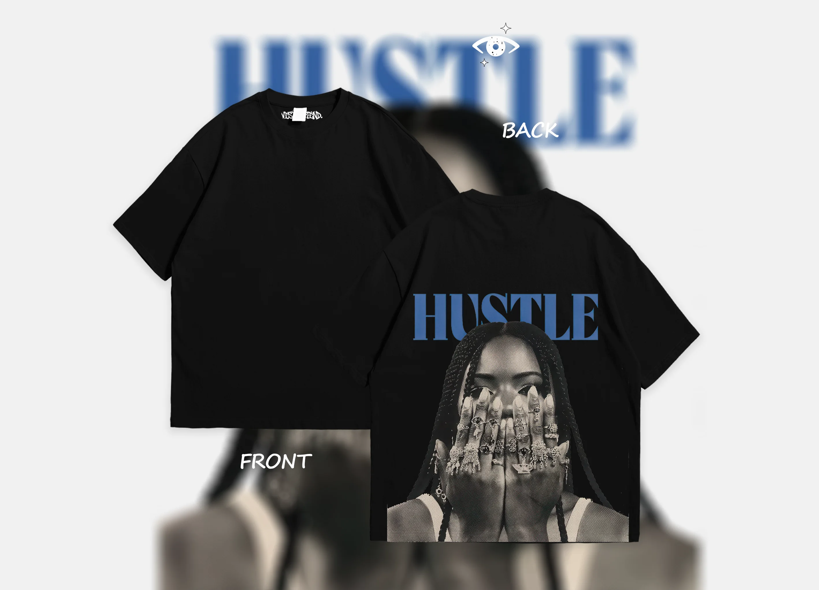 STREETWEAR T-SHIRT OVERSIZED HUSTLE⚡