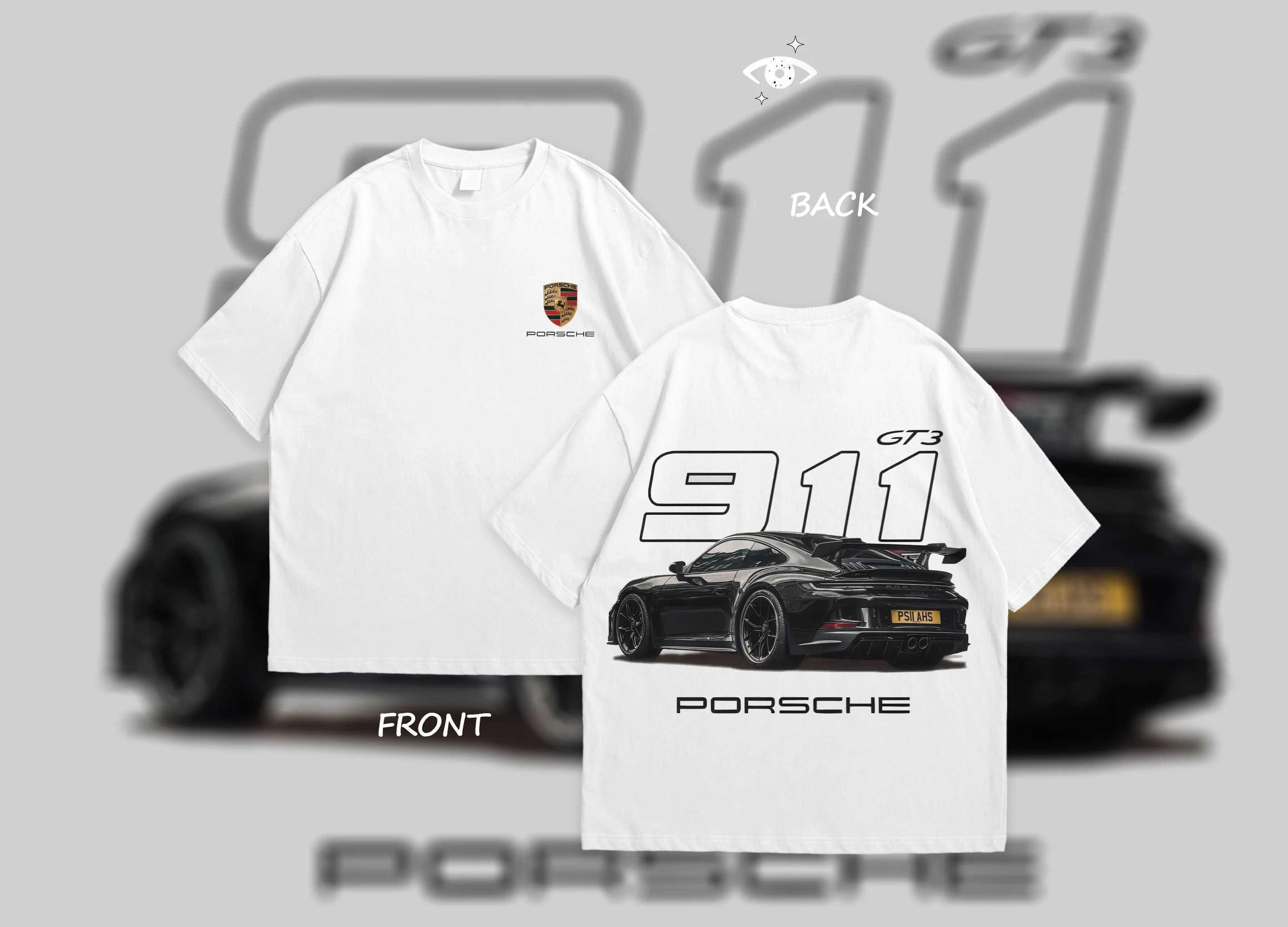 STREETWEAR T-SHIRT OVERSIZED PORSCHE 911 GT3