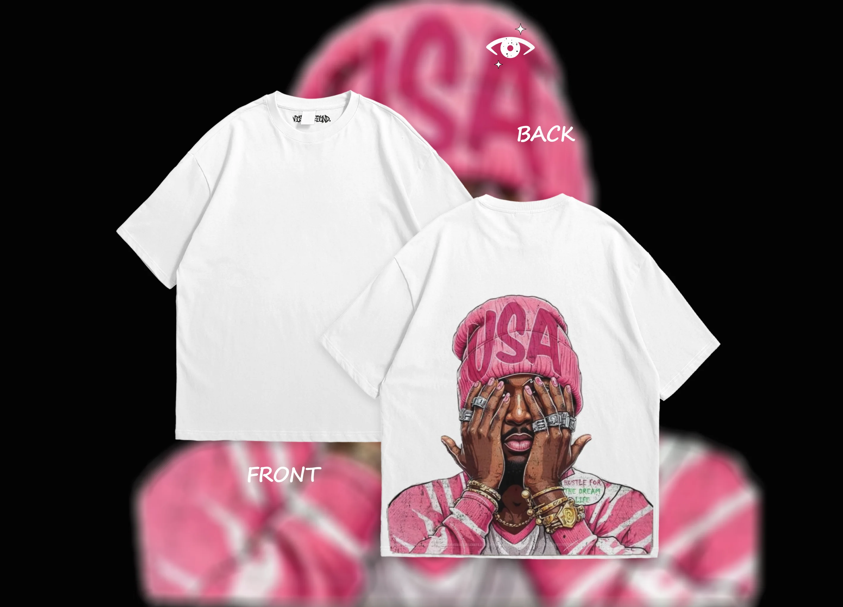 STREETWEAR T-SHIRT OVERSIZED HUSTLE FOR THE DREAM 🔥