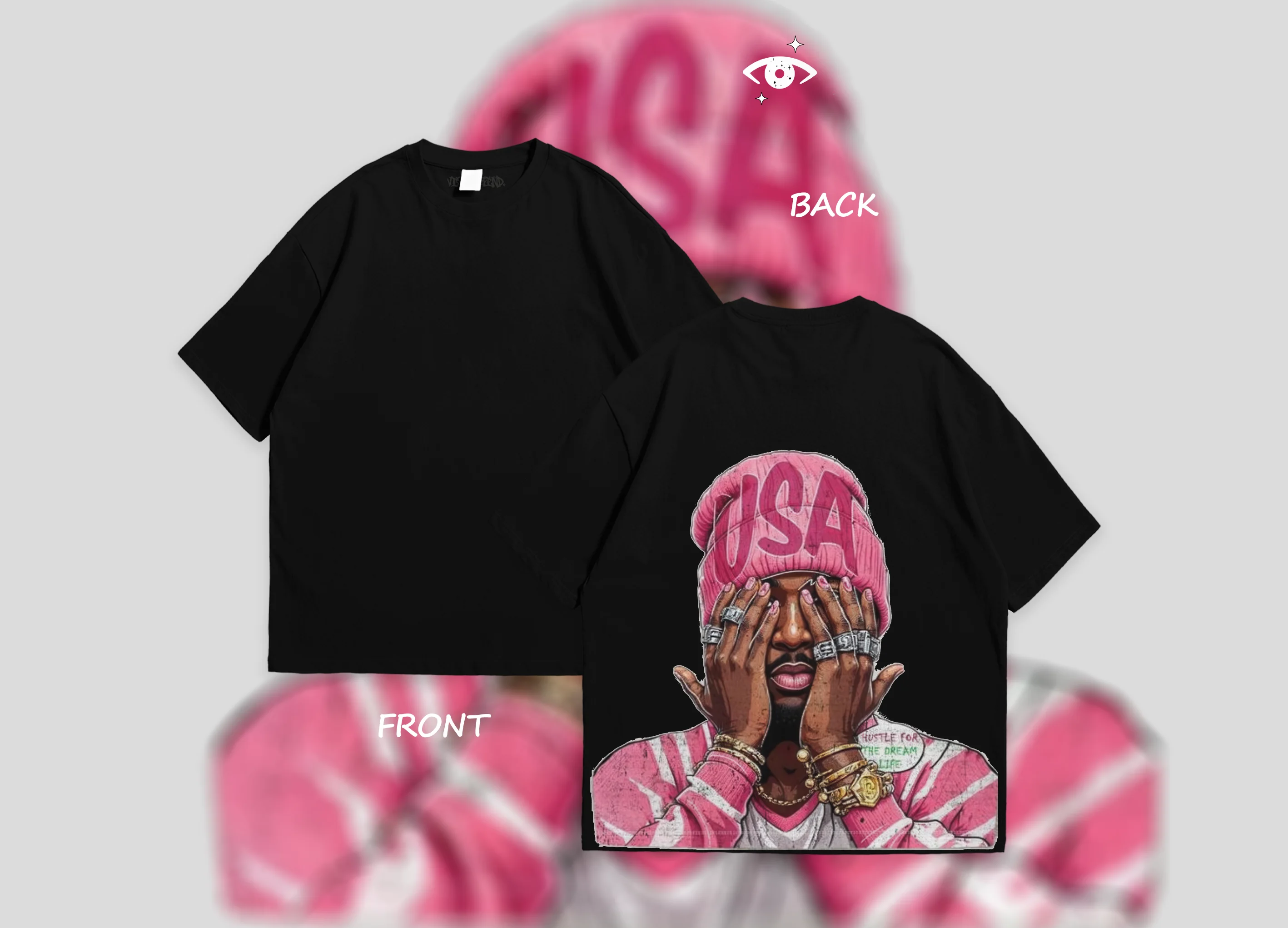 STREETWEAR T-SHIRT OVERSIZED HUSTLE FOR THE DREAM 🔥