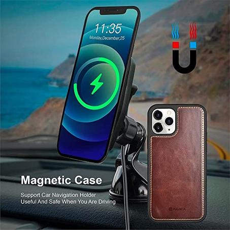 puloka Flip Wallet 3 in 1 leather Magnetic Case For samsung S23 ultra