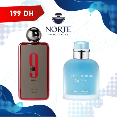 Afnan 9PM Rebel 10 ml + D&G Light Blue Eau Intense 10 ml