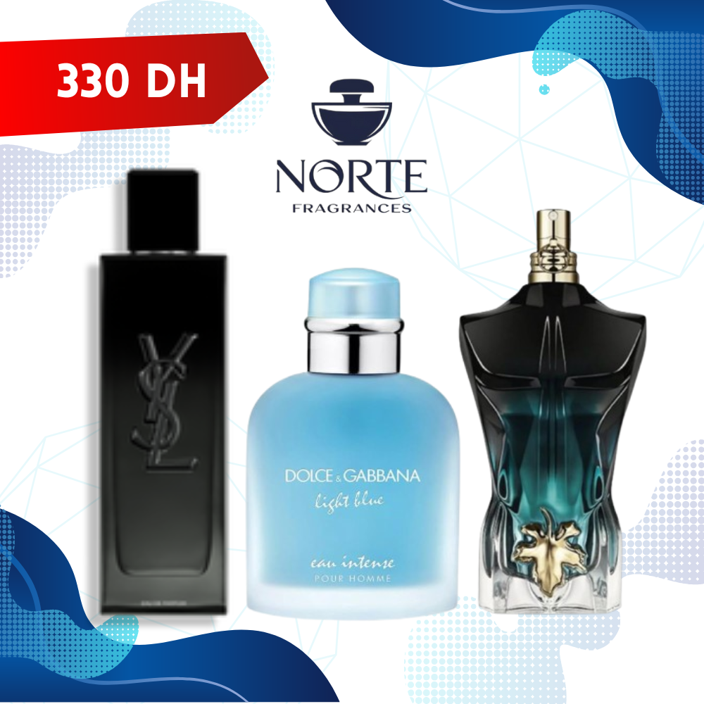 JPG Le Beau Le Parfum 10 ml + D&G Light Blue Eau Intense 10 ml + YSL MYSLF EDP 10 ml