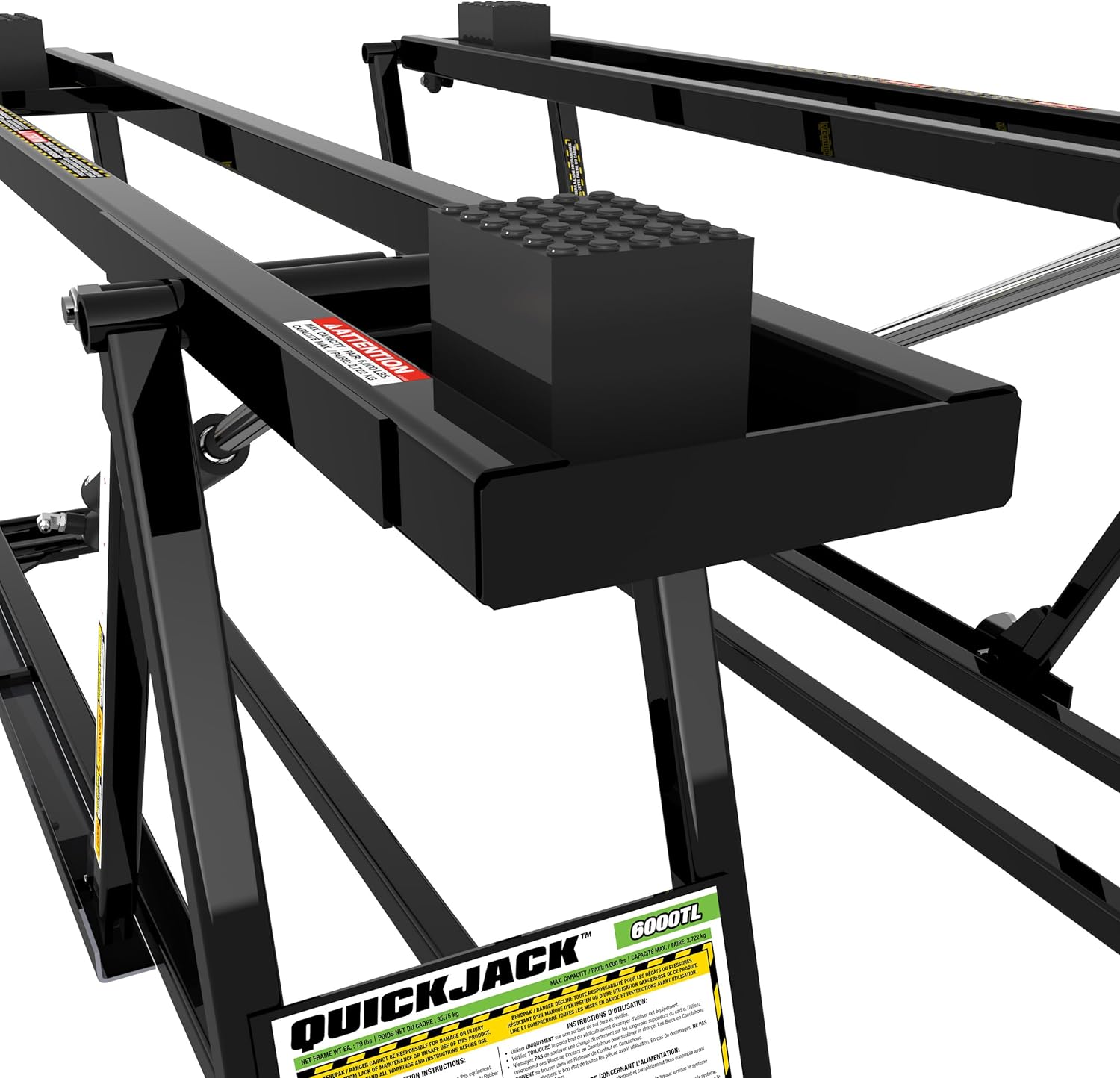 QuickJack 6000TL Portable Car Lift Bundle – 6,000 lb Capacity, Wall Hangers & Pinch-Weld Blocks, ALI Certified (110V)