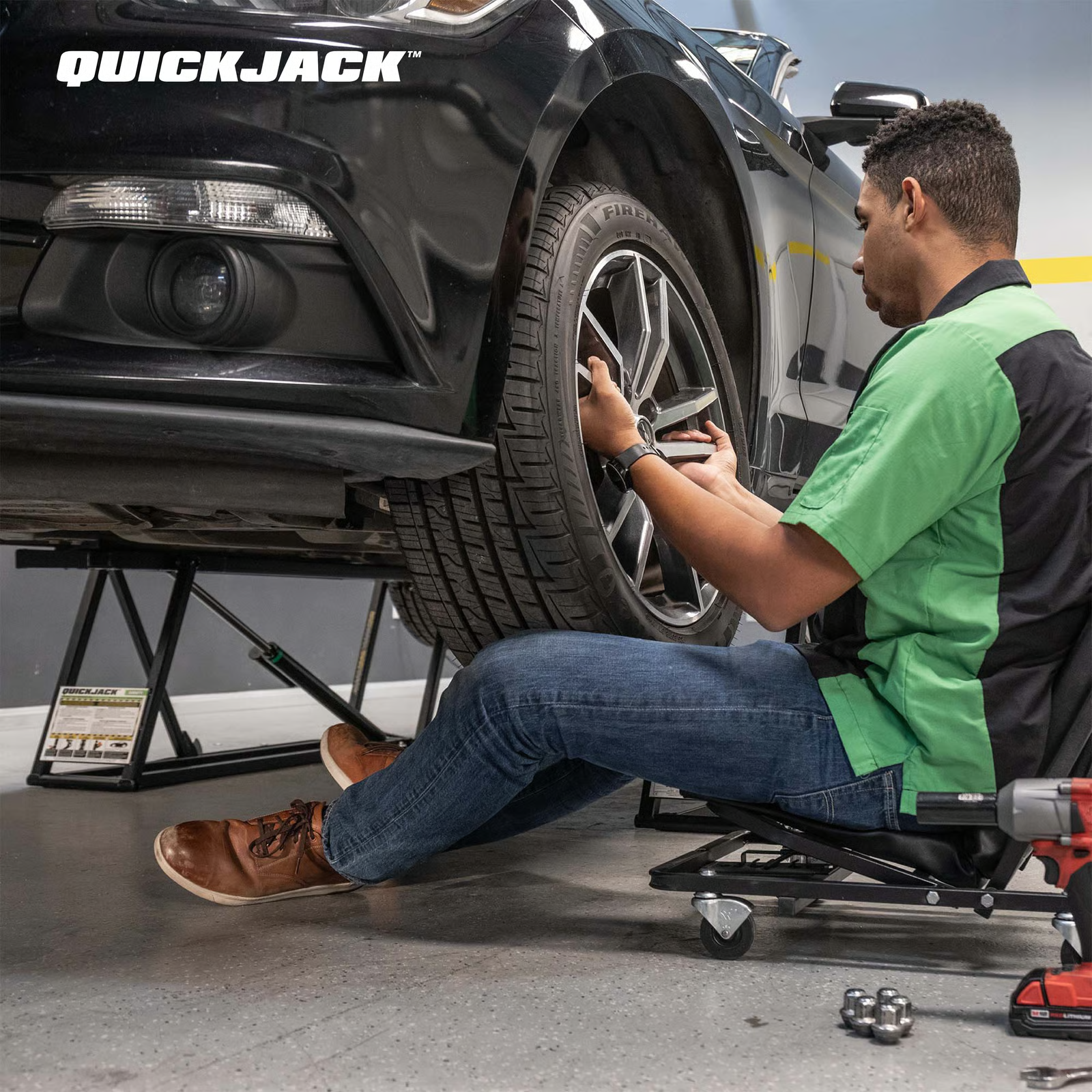QuickJack 6000TLX Portable Car Lift – 6,000 lb Capacity, Extended 76" Frame, 24" Max Lift, Upgraded Hydraulics (110V)