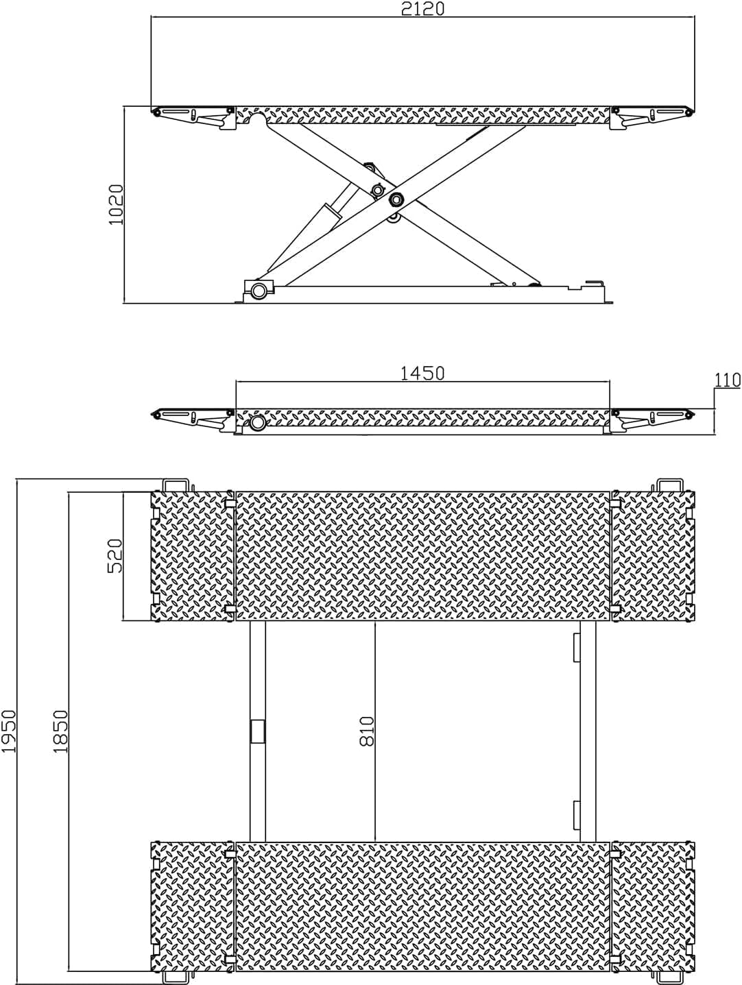 KATOOL X85 Mid-Rise Scissor Lift – 8,000 lb Capacity, 41.25" Lift Height, Electric Release, Mobile Kit, 110V Power