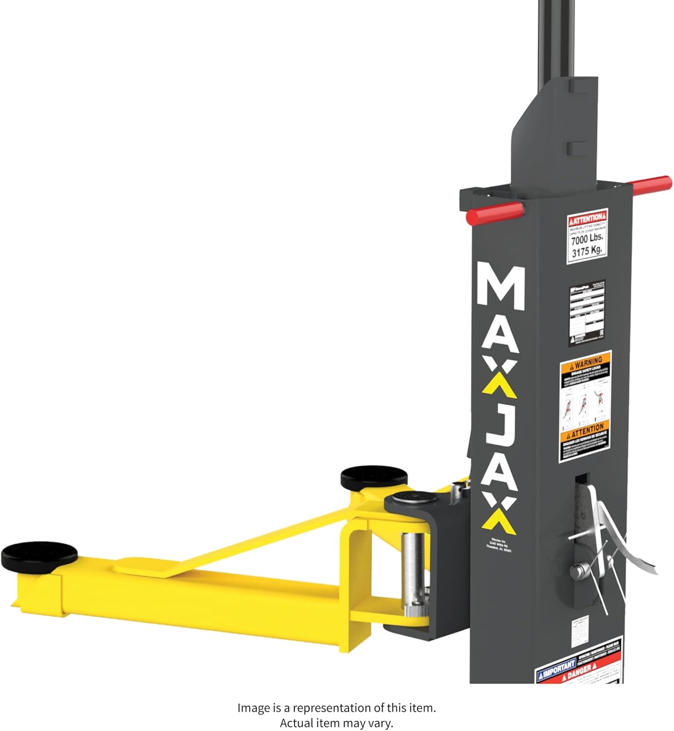 MaxJax M7K Portable 2-Post Car Lift – 7,000 lb Capacity, Quick-Disconnect Hydraulics, BendPak Certified