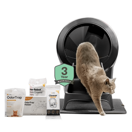 Litter-Robot 4 Clean Bundle | Odor Control & 3-Year Warranty | Whisker