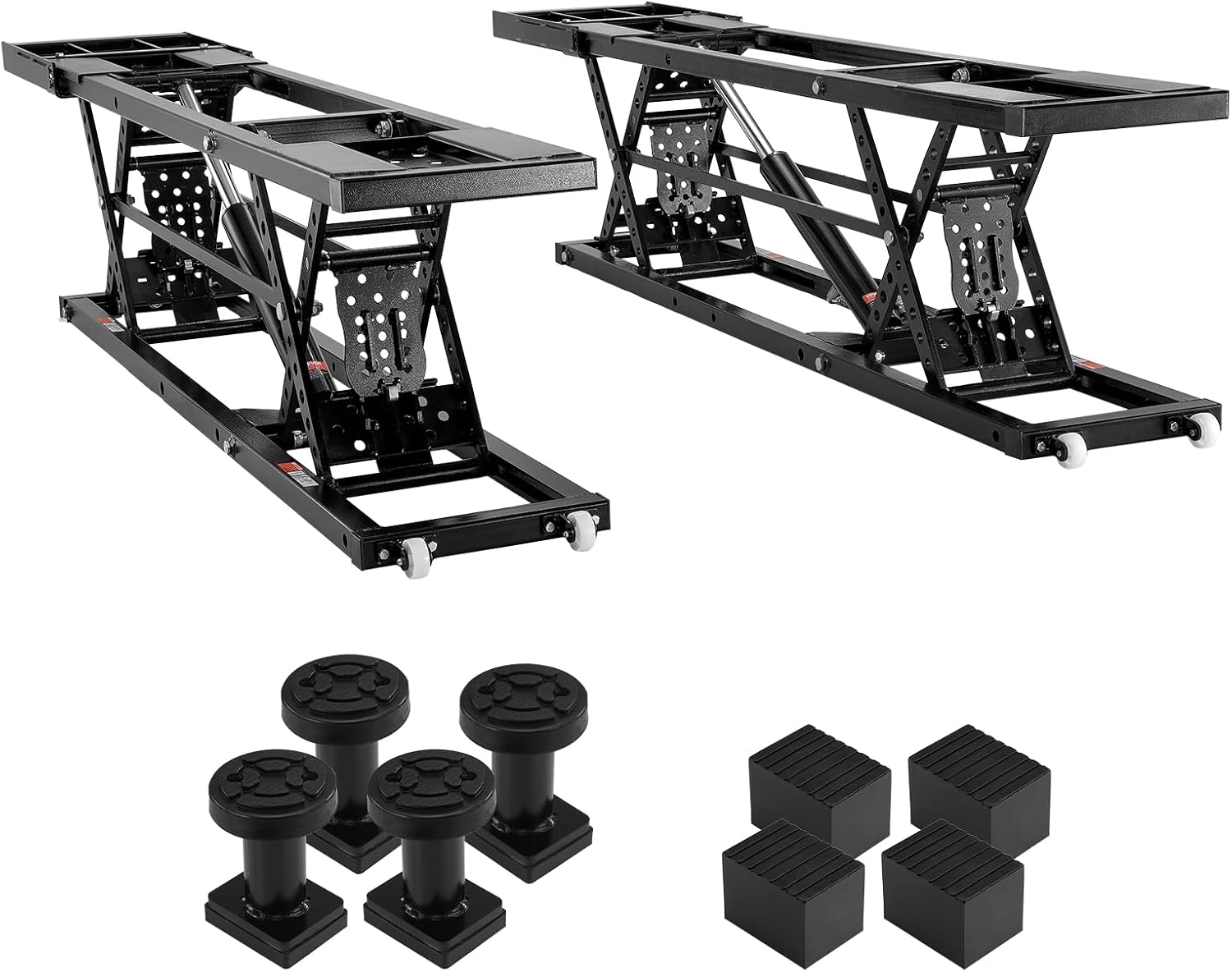 VEVOR 7,000 lb Portable Car Lift – Extended Plates, 26.8" Max Height, Heavy-Duty Carbon Steel, 120V Power Unit