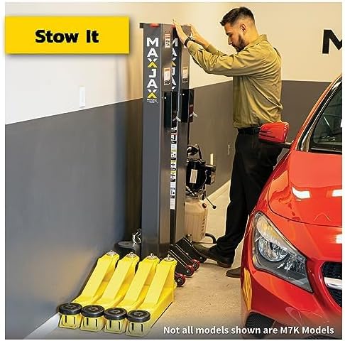 MaxJax M7K Portable 2-Post Car Lift – 7,000 lb Capacity, Quick-Disconnect Hydraulics, BendPak Certified