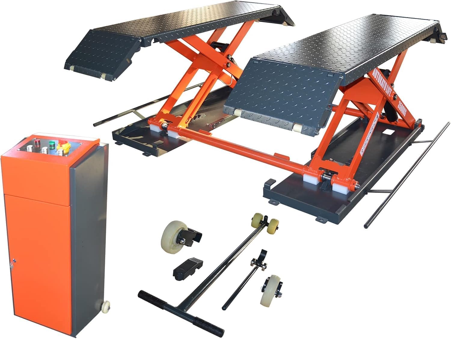 KATOOL X85 Mid-Rise Scissor Lift โ 8,000 lb Capacity, 41.25" Lift Height, Electric Release, Mobile Kit, 110V Power