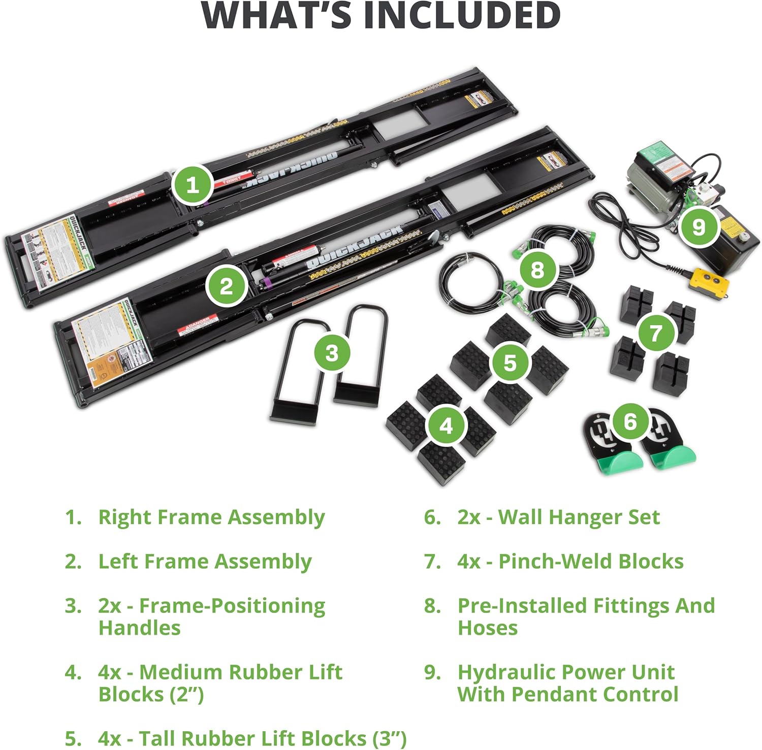 QuickJack 6000TL Portable Car Lift Bundle – 6,000 lb Capacity, Wall Hangers & Pinch-Weld Blocks, ALI Certified (110V)