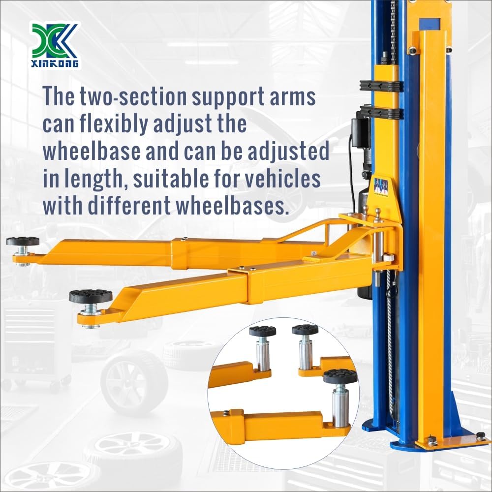 XK-1150 2-Post Car Lift – 11,500 lb Capacity, 220V 3HP Hydraulic Power, Bilateral Unlocking & Adjustable Arms (36-Month Warranty)