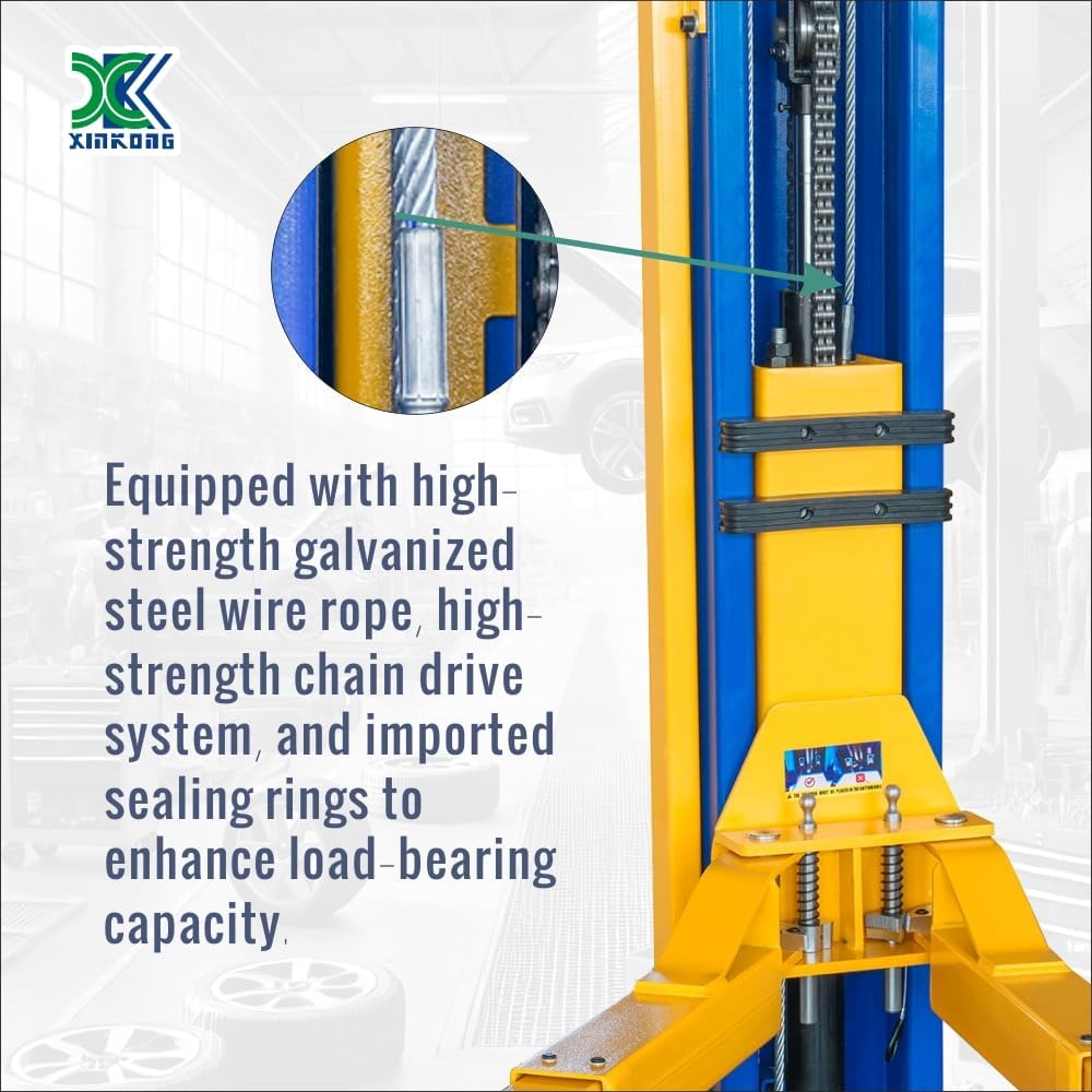 XK-1150 2-Post Car Lift – 11,500 lb Capacity, 220V 3HP Hydraulic Power, Bilateral Unlocking & Adjustable Arms (36-Month Warranty)