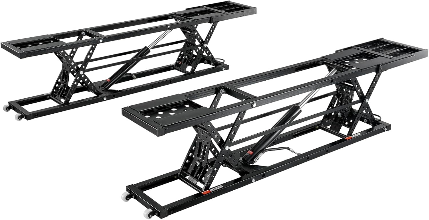 VEVOR 7,000 lb Portable Car Lift – 26.8" Max Height, Heavy-Duty Carbon Steel, Adjustable Columns, 120V Power Unit