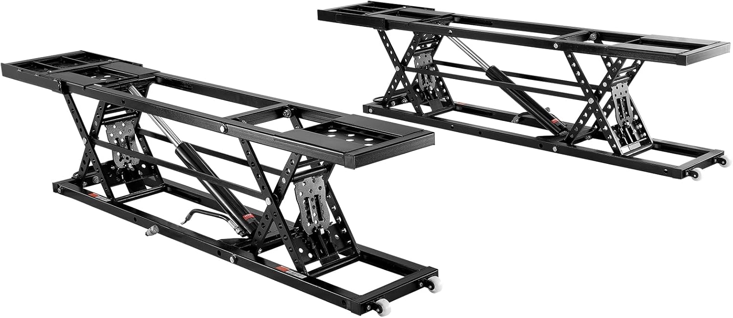 VEVOR 7,000 lb Portable Car Lift – 26.8" Max Height, Heavy-Duty Carbon Steel, Adjustable Columns, 120V Power Unit