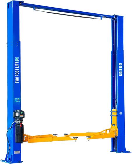 XK-L1100 2-Post Clear Floor Car Lift – 10,000 lb Capacity, 220V 3HP Hydraulic Power, Double-Point Safety Lock, 36-Month Warranty