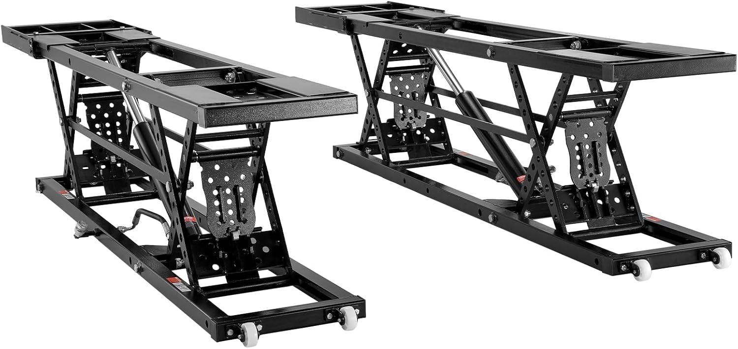 VEVOR 7,000 lb Portable Car Lift – 26.8" Max Height, Heavy-Duty Carbon Steel, Adjustable Columns, 120V Power Unit