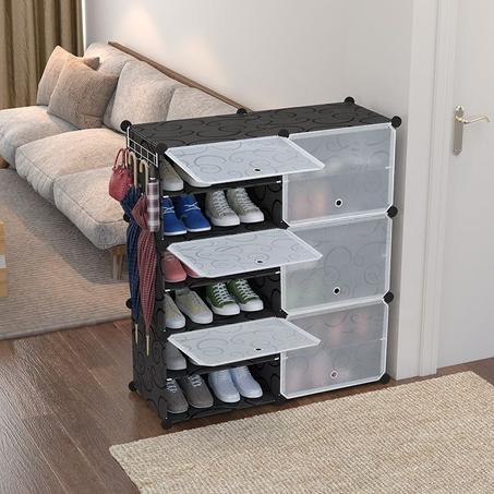 رف الأحذية من البلاستيك ذو 12 طبقة