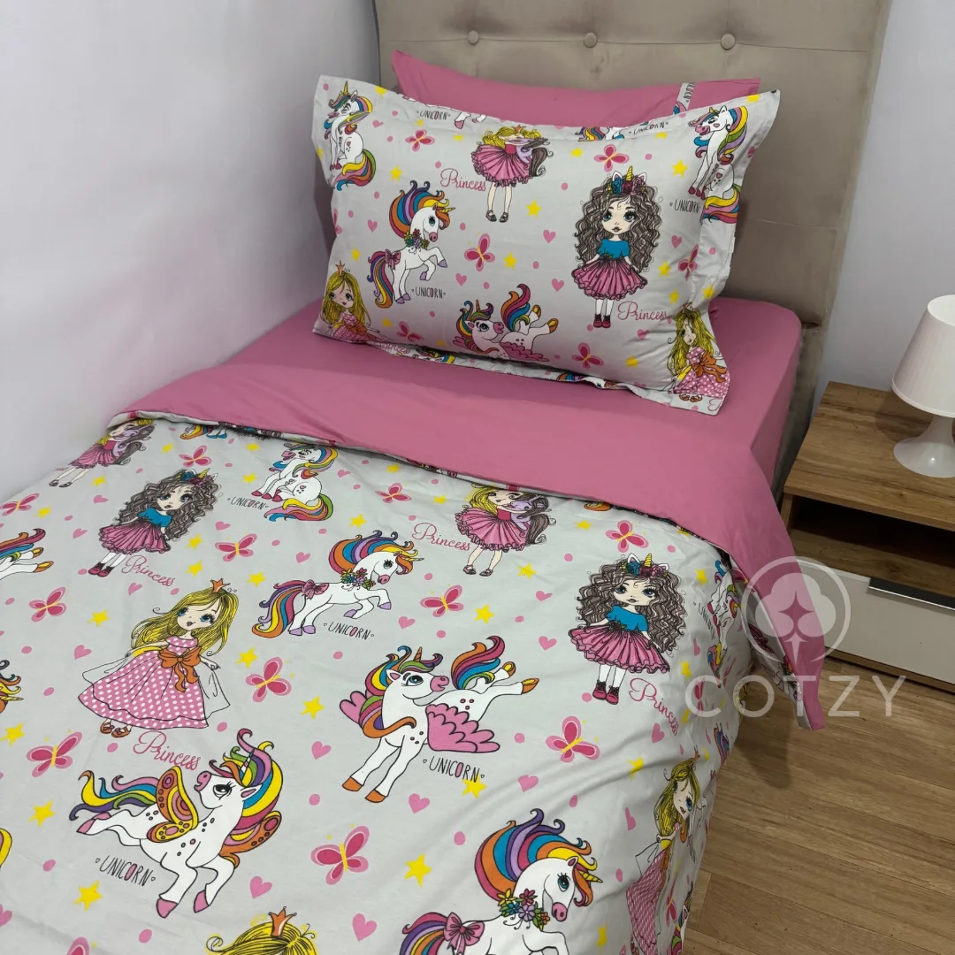 Parure housse de couette "Sweet Dreams" 100% coton Oeko-Tex - 1 place