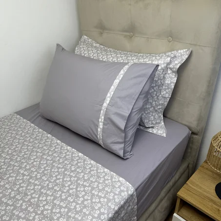 Parure de lit "Purple Glow" 100% coton Oeko-Tex - 1 place