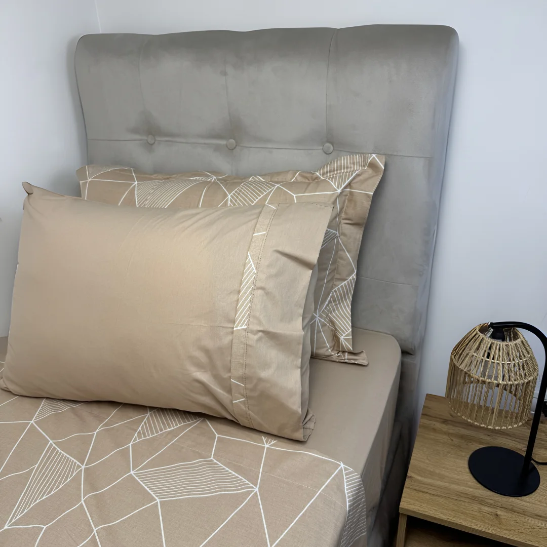 Parure de lit "Soft Sand" 100% coton Oeko-Tex - 1 place