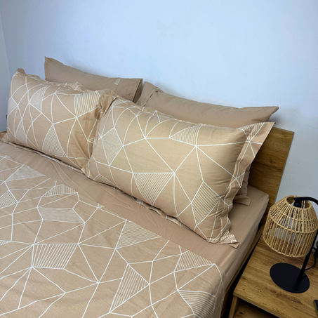 Parure de lit "Soft Sand" 100% coton Oeko-Tex - 2 places