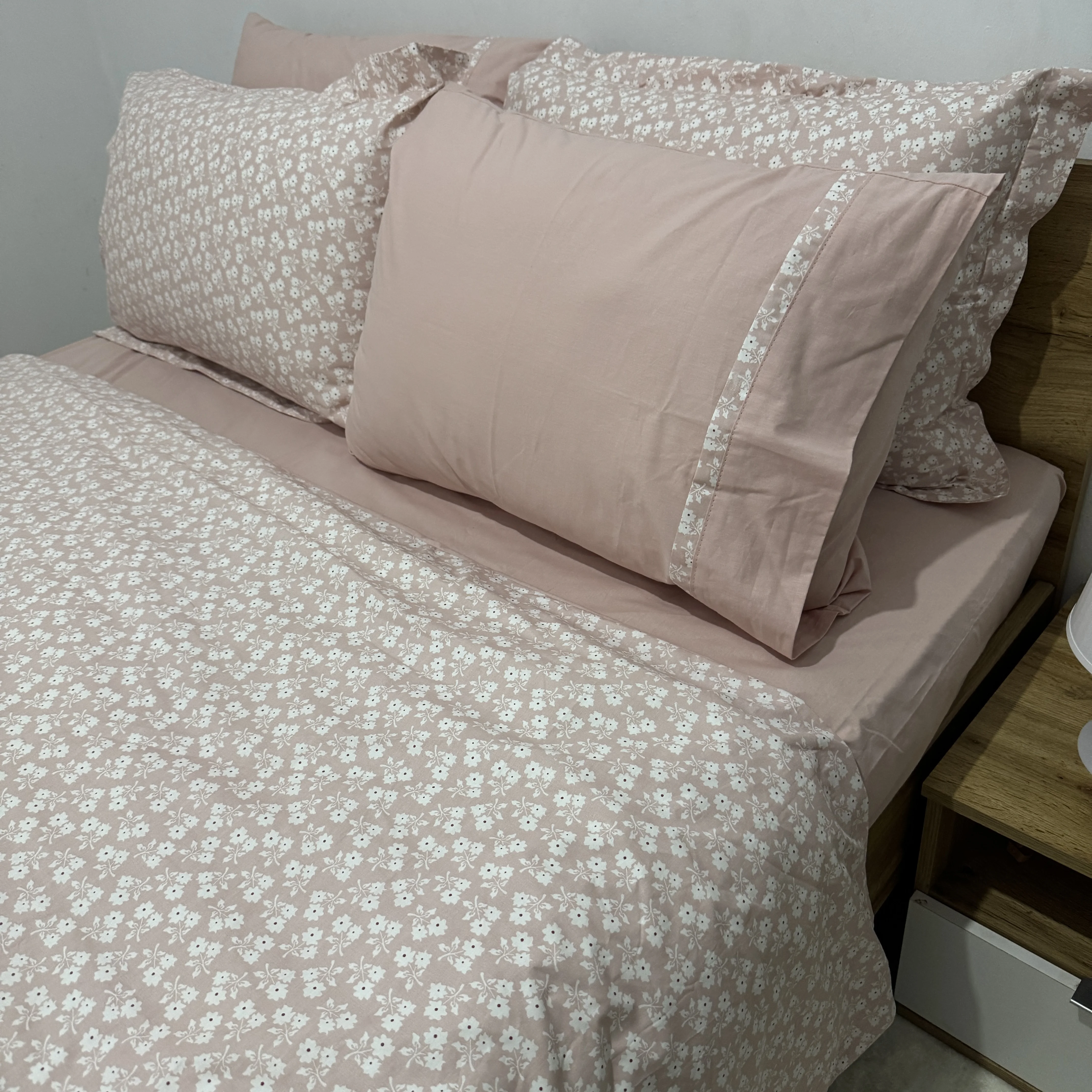 Parure housse de couette "Pink Bloom 2" 100% coton Oeko-Tex - 2 places