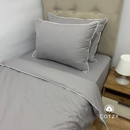 Parure housse de couette "Grey Elegance " 100% coton Oeko-Tex - 1 et 2 places (copy)