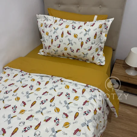 Parure housse de couette "Star Boy" 100% coton Oeko-Tex - 1 place