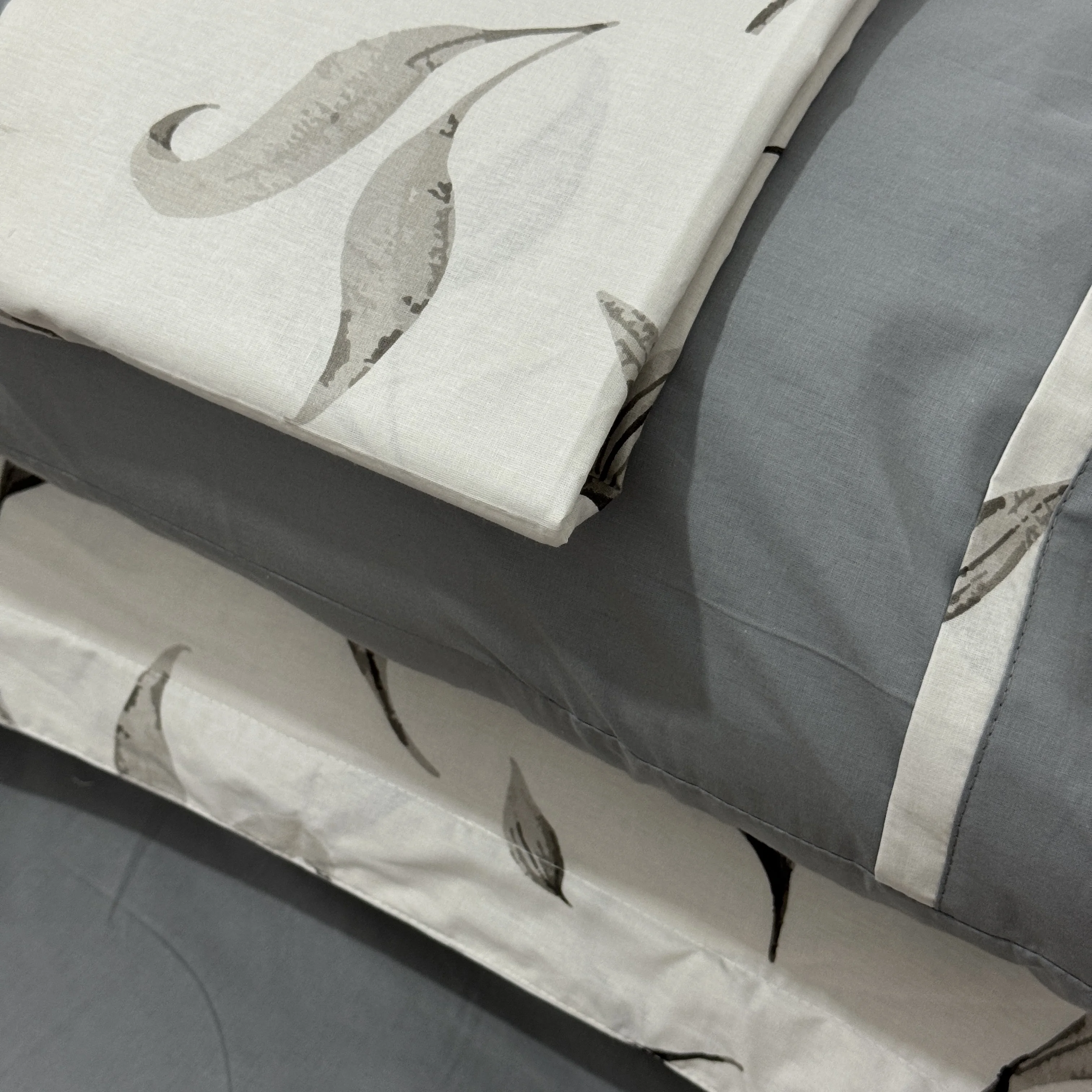Parure de lit "Silver Leaf" 100% coton Oeko-Tex - 1 place