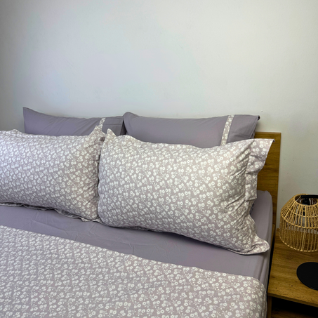 Parure de lit "Purple Glow" 100% coton Oeko-Tex - 2 places