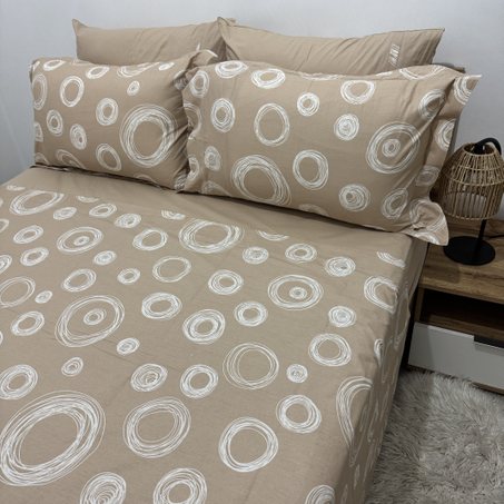 Parure de lit "Sandy Circles" 100% coton Oeko-Tex - 2 places