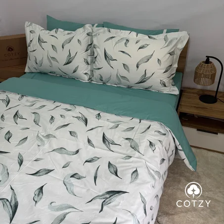 Parure housse de couette "Emerald Leaves" 100% coton Oeko-Tex - 2 places (copy)