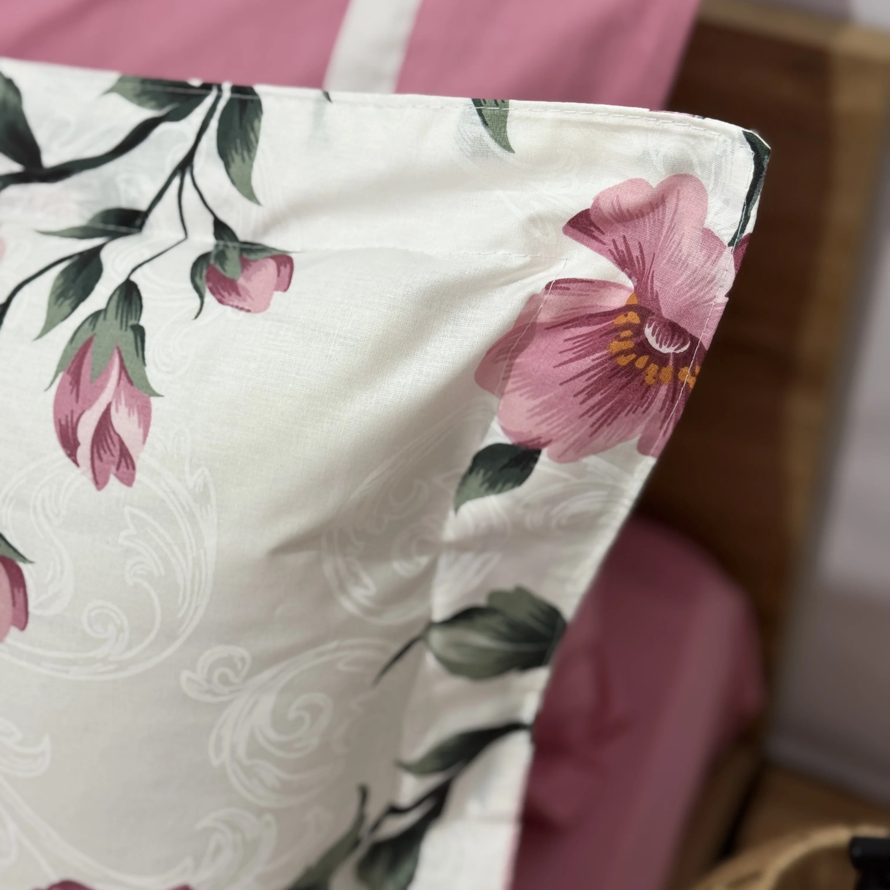 Parure de lit "Rosy Bloom" 100% coton Oeko-Tex - 1 place