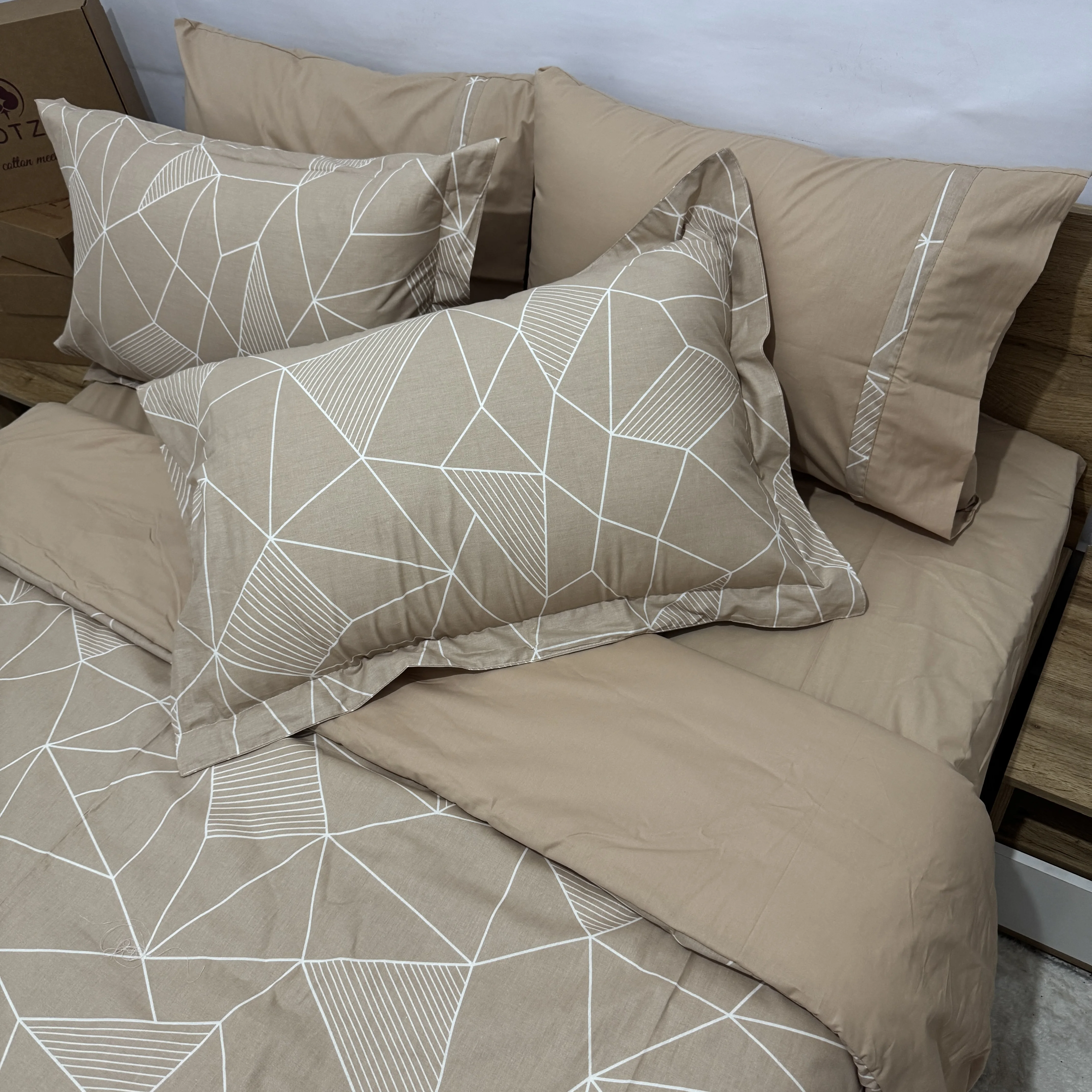 Parure housse de couette "Soft Sand" 100% coton Oeko-Tex - 2 places